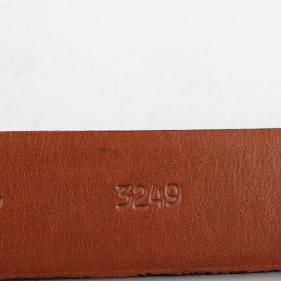 Torino USA Mens Belt Size 44 Black Leather Tan Inlay 1 1/2" Width Brass Buckle - Picture 14 of 16